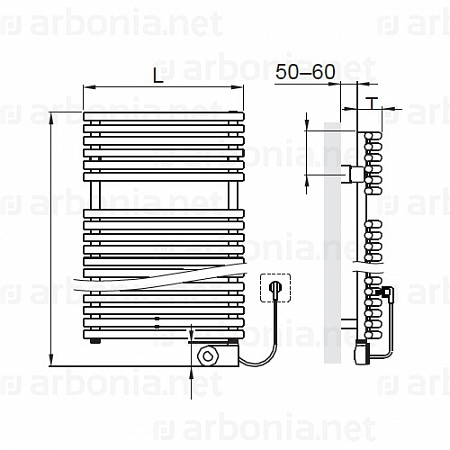 Полотенцесушитель Arbonia Bagnotherm Oval Watt BTOW115 500 FKS CR (хром)